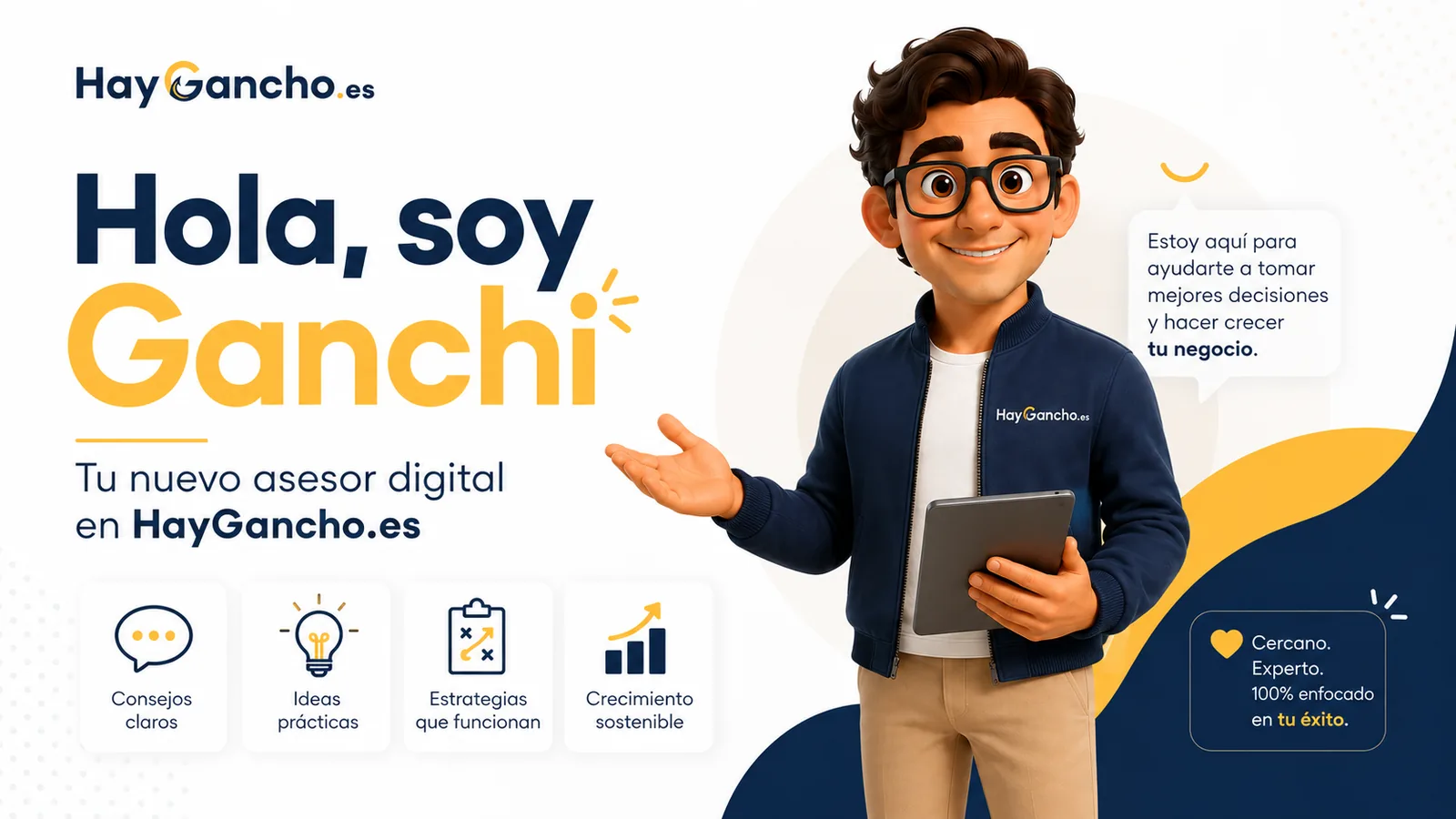Imagen de presentación oficial de Ganchi, asesor digital de HayGancho.es