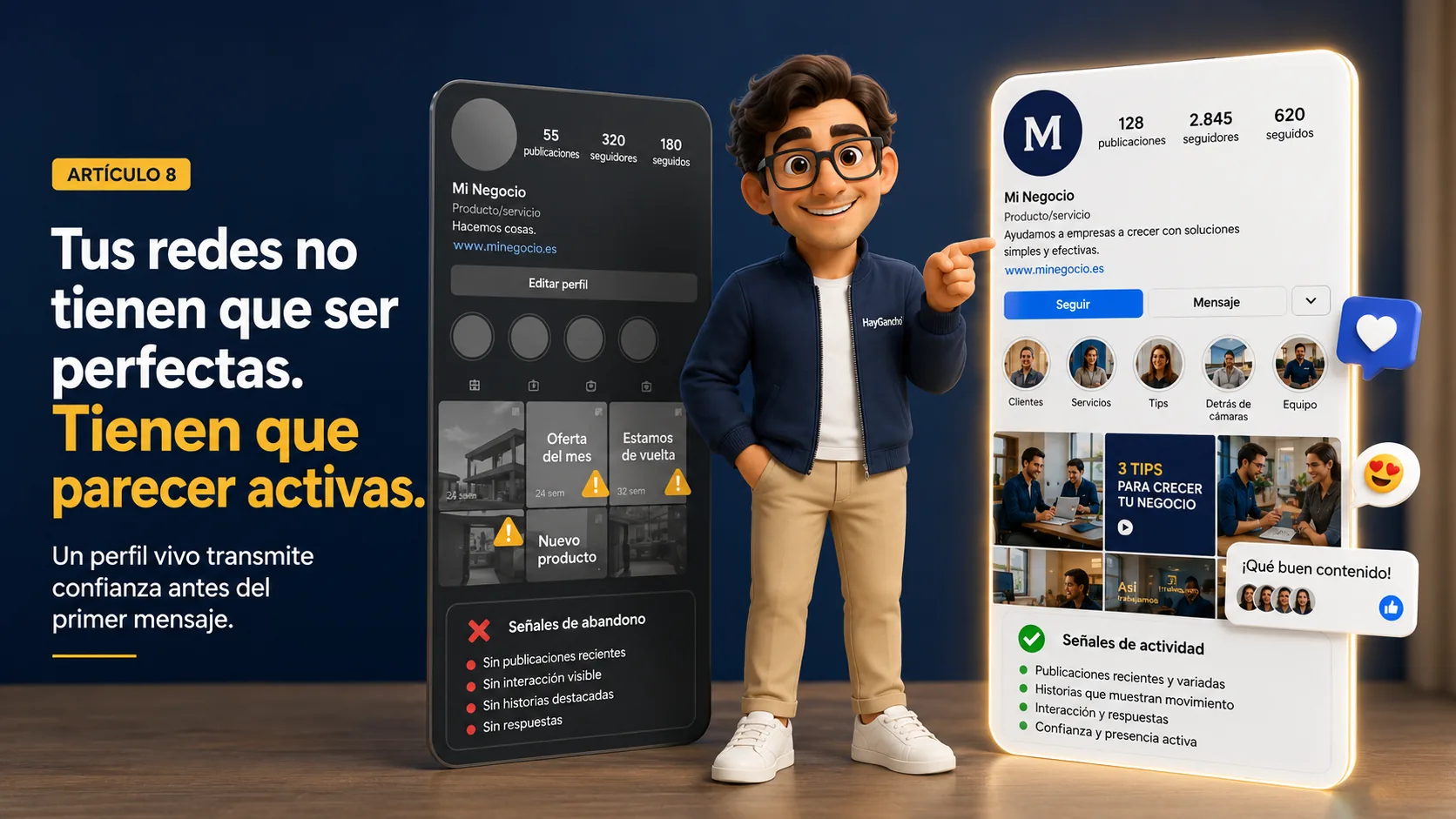 Tus redes no tienen que ser perfectas. Tienen que parecer activas.